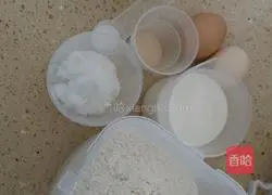 Illustration of how to make bread or hamburger dough 1