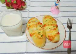 Illustration of how to make scallion cheese bread (pork floss stuffing) 15