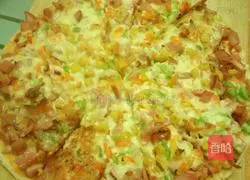 Illustration of how to make bacon pizza 10