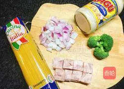 Illustration of how to make bacon spaghetti 1