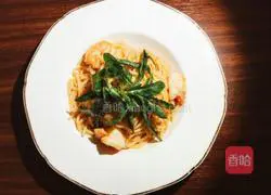 Illustration of how to make black pepper shrimp pasta 7