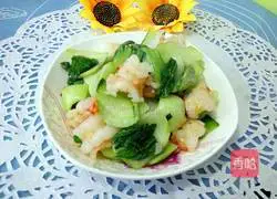 Illustration of how to make fried shrimps and rapeseed 8