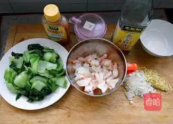 Illustration of how to make stir-fried shrimps and rapeseed 3