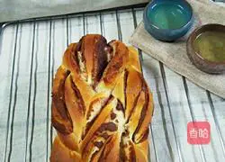 Illustration of making bean paste toast bread 17