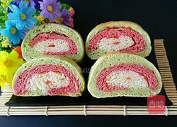 Illustration of how to make three-color bread rolls 15