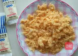 Illustration of how to make yogurt and meat floss rolls 6