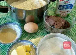 Illustration of how to make bean paste bread 1