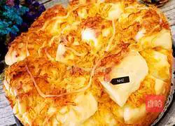 Illustration of how to make salad and shredded meat floss bread 13