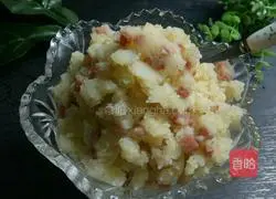 Illustration of how to make ham and mashed potatoes 6