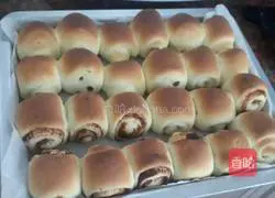 Illustration of making bean paste bread/raisin bread 22