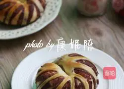 Illustration of how to make bean paste ring bread 12