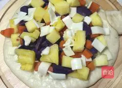 Cute Cat Pineapple and Purple Sweet Potato Pizza Recipe Illustration 3
