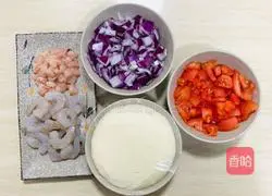 Shrimp Illustration of how to make chicken pizza 1