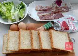 Illustration of how to make bacon omelette sandwich 12