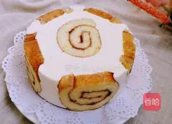 Illustration of how to make cake roll cheese mousse (six inches) 16