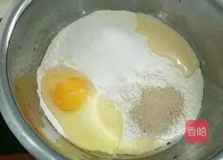 Illustration of making bean paste bread 1