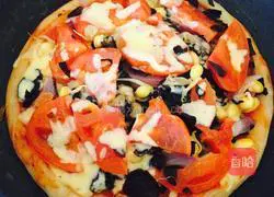 Flat bottom Illustration of how to make healthy vegetable pizza in a pot 8