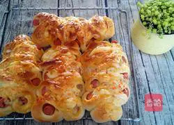 Illustration of how to make ham bread 13