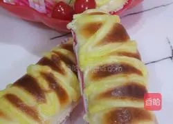 Illustration of how to make custard butter bread 16