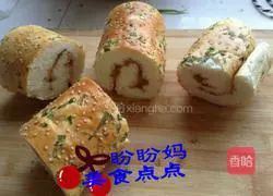 Illustration of how to make meat floss bread 9