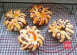 Illustration of making bean paste roll flower bread 22