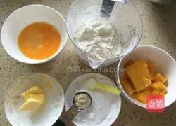 Illustration of how to make mango bread 1