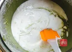 Illustration of how to make matcha mousse 15