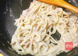 Illustration of how to make bacon pasta 11