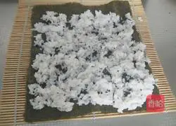 Illustration of how to make meat floss sushi 6