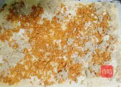 Illustration of how to make meat floss rolls 10