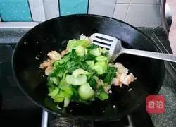 Illustration of how to make stir-fried shrimp and rapeseed 6