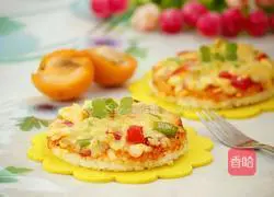 Illustration of how to make rice pizza 15