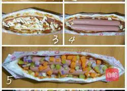 *Pirate Ship* Ham Pizza Recipe Illustration 7