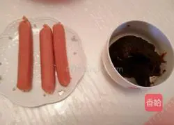 Illustration of how to make scallion cheese and ham bread 8