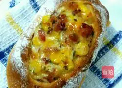 Illustration of how to make bacon corn salad bread 10