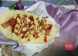 Illustration of how to make bacon, ham and cheese bread 12