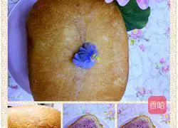 Illustration of how to make two-color purple potato and wolfberry shredded toast bread 15