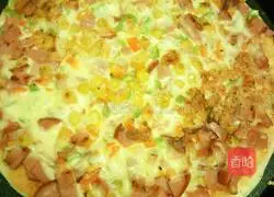 Illustration of how to make bacon pizza 9