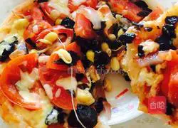 Illustration of how to make healthy vegetable pizza in a pan 10