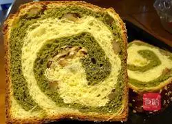 Illustration of how to make two-color bread with matcha flavor 16