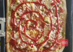 Illustration of how to make ham pizza 5