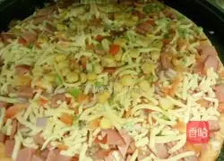 Illustration of how to make bacon pizza 8