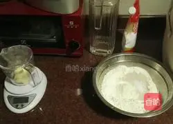 Illustration of how to make handmade bread with meat floss and red bean filling 1