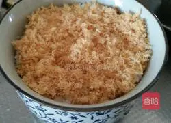 Illustration of how to make pork floss rice 3