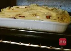 Illustration of how to make pasta (baked macaroni with bacon and potatoes) 15