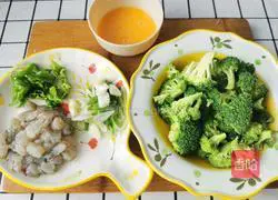 Illustration of how to make shrimps and broccoli 2