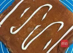 Illustration of how to make chives and meat floss rolls 17