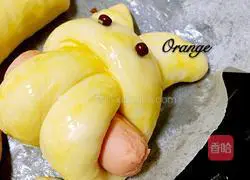 Cute Rabbit Ham Bread Recipe Illustration 12