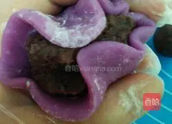 Purple Sweet Potato Snow Skin Mooncake Recipe Illustration 8