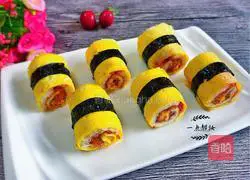 Illustration of how to make seaweed and meat floss toast rolls 9